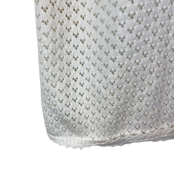 Doen Addie 100% Organic Cotton Lace Picot Trim V Neck Tank Top White Size XL - Picture 6 of 8